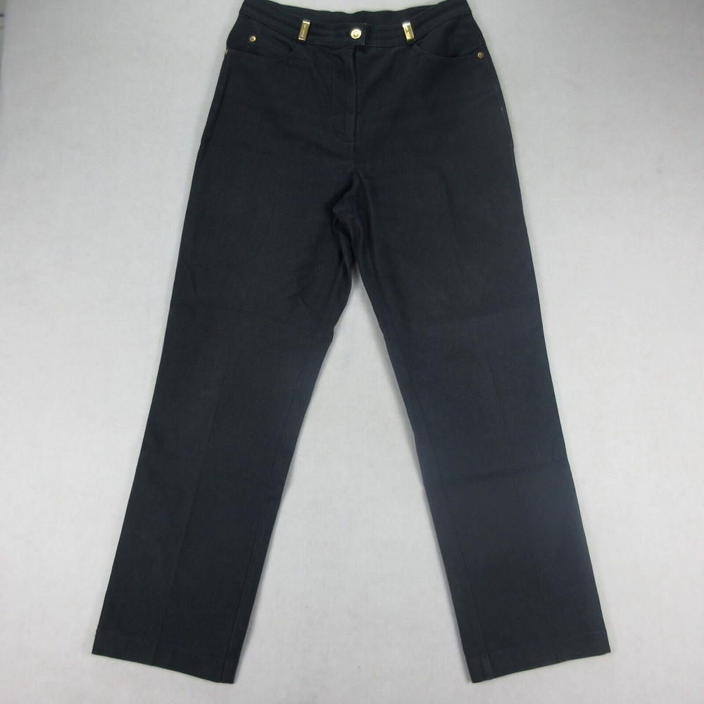 St. John Sports Marie Gray Slacks Straight Leg Sz 6 27 x 29 Knit Pants Casual